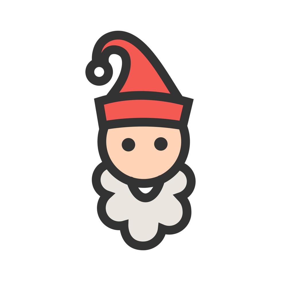 icono de línea llena de santa claus vector