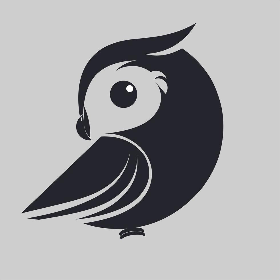 owl silhouette, bird logo vector