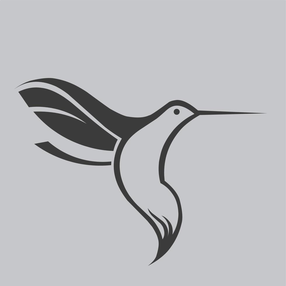 logotipo simple, colibrí, vector