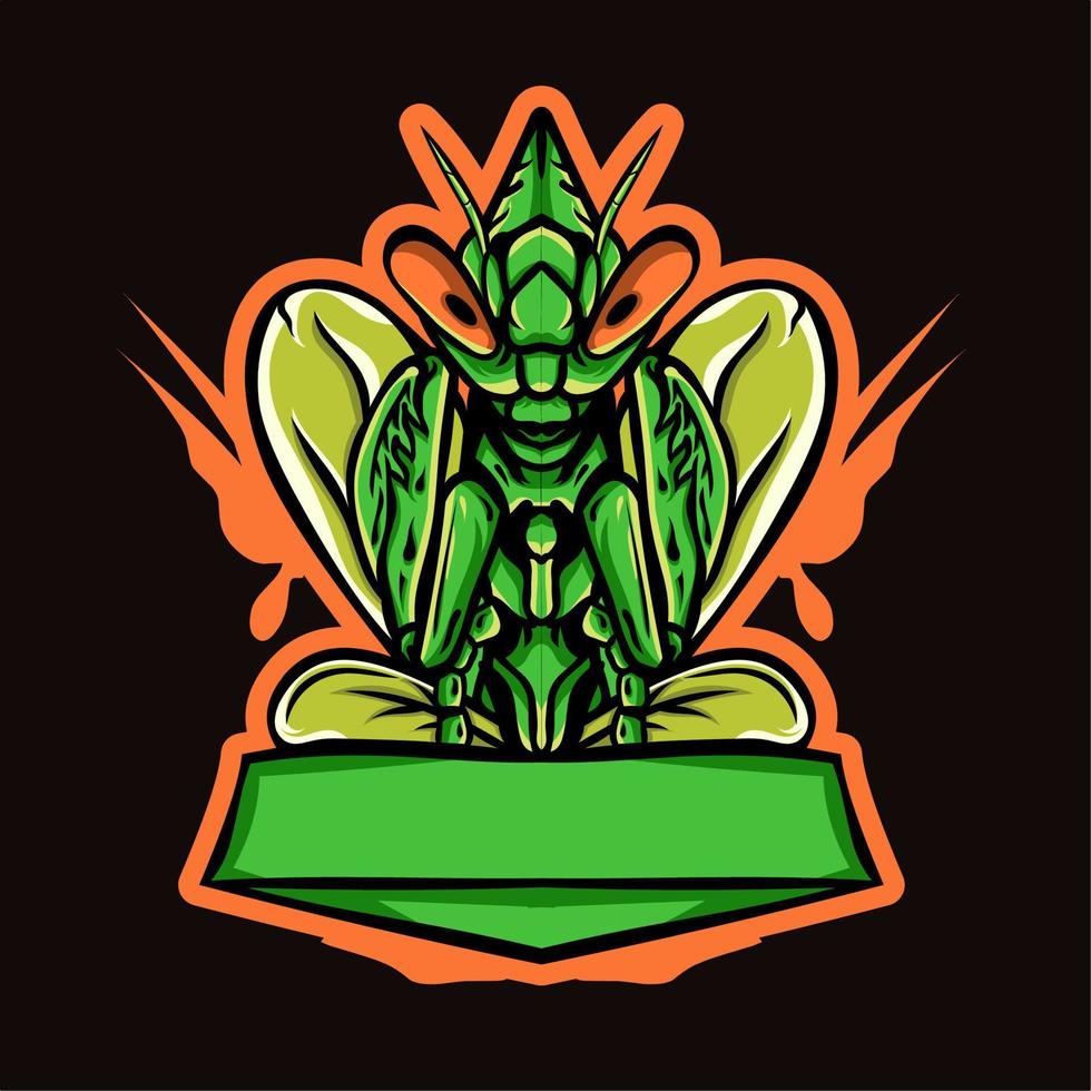 mantis esport logo, for gaming logos, squad logos, team logos, and shop animal vector