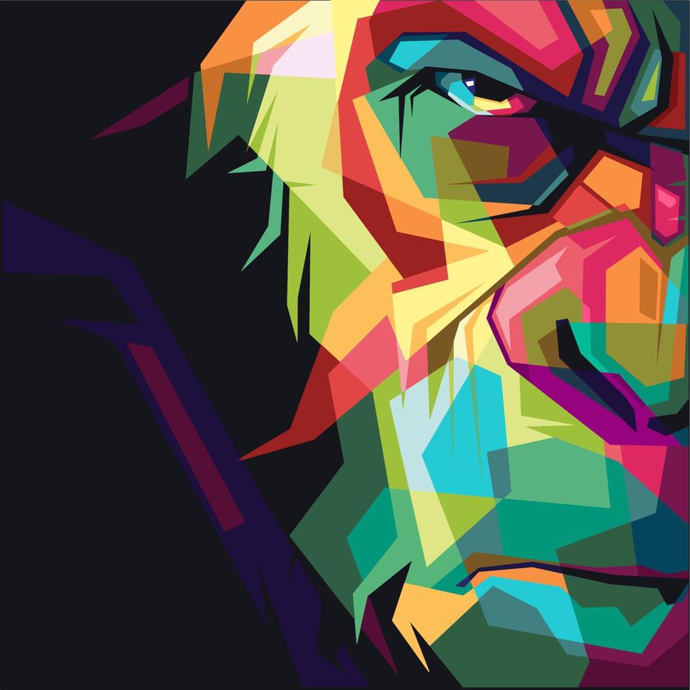 pop art king kong, very suitable for posters and book covers, with full of solid colors vector
