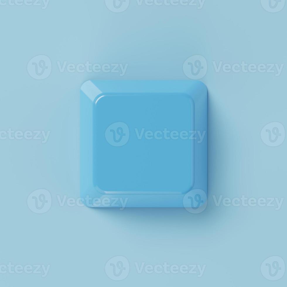 Blue color keyboard input button on background. Abstract object and technology concept. 3D illustration rendering photo