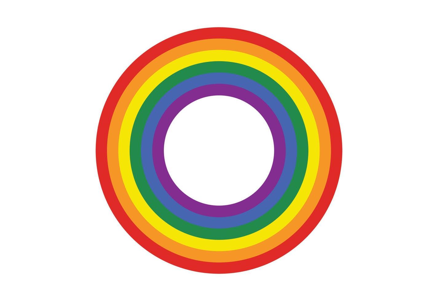 Pride with a circle shape, rainbow color. LGBT pride symbol concept vector