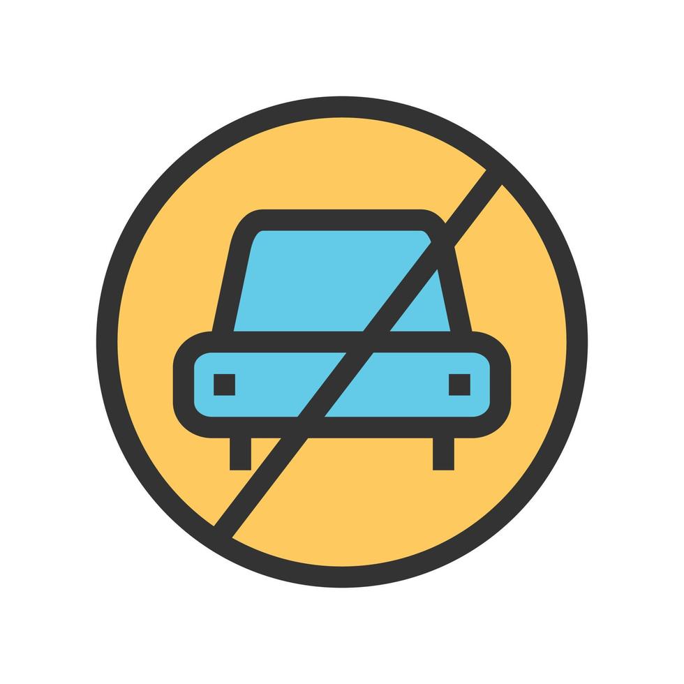 No Parking Filled Line Icon vector