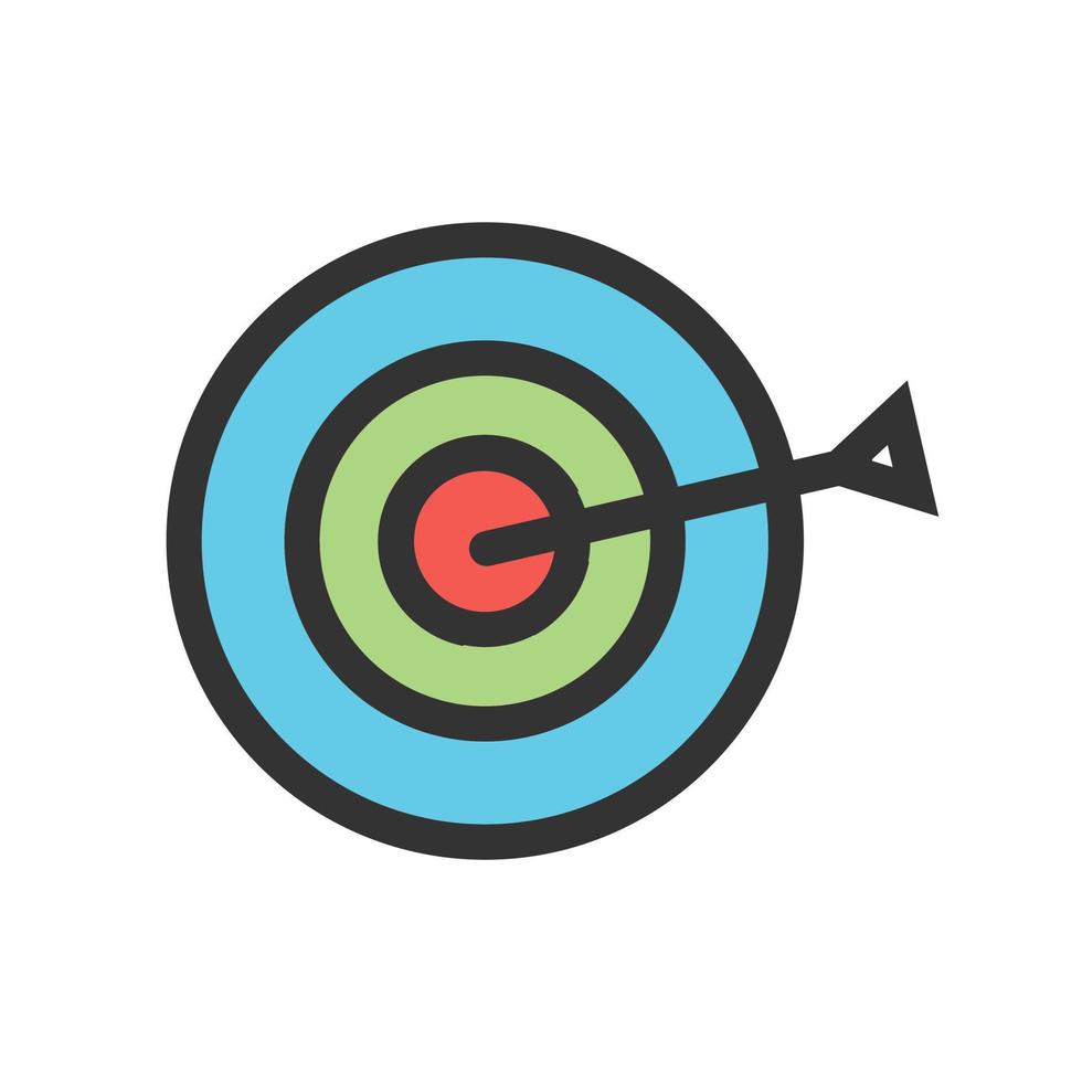 Dartboard Filled Line Icon vector