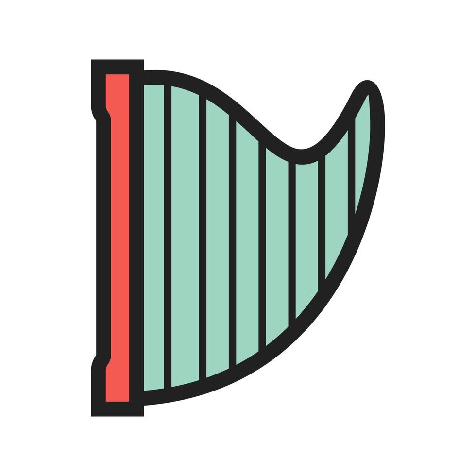 Harp Filled Line Icon vector