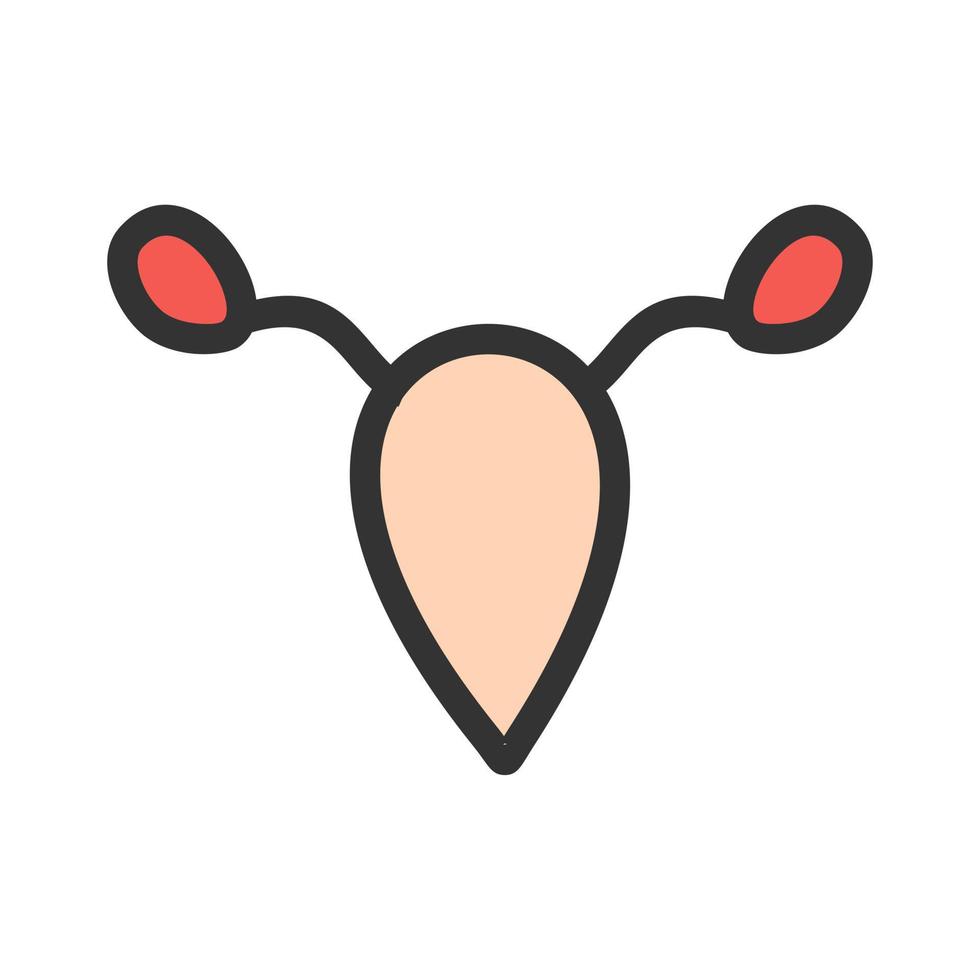 Ovary Filled Line Icon vector