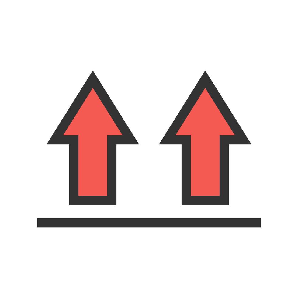 Upwards Filled Line Icon vector