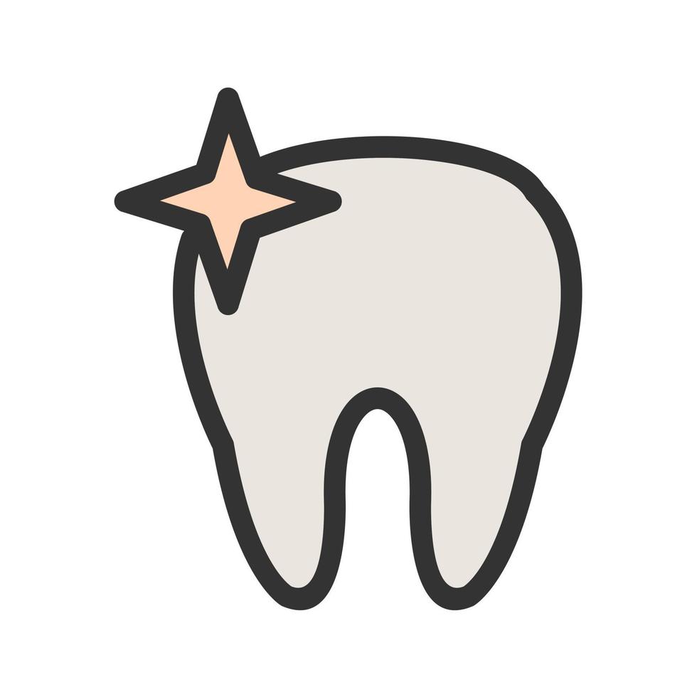 icono de línea llena de dientes brillantes vector