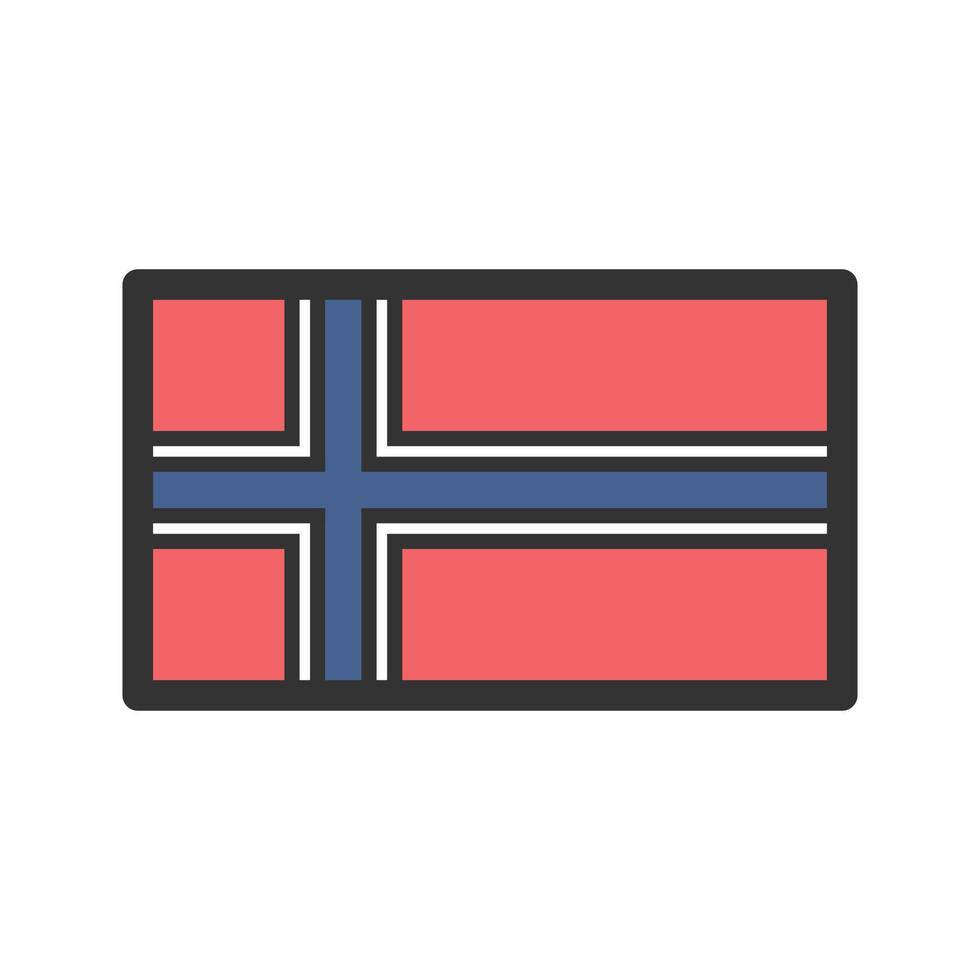 icono de línea llena de noruega vector