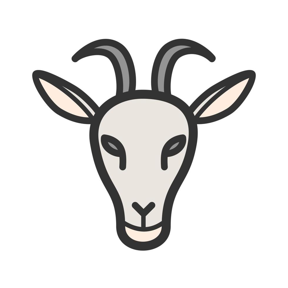 Goat Face Filled Line Icon vector