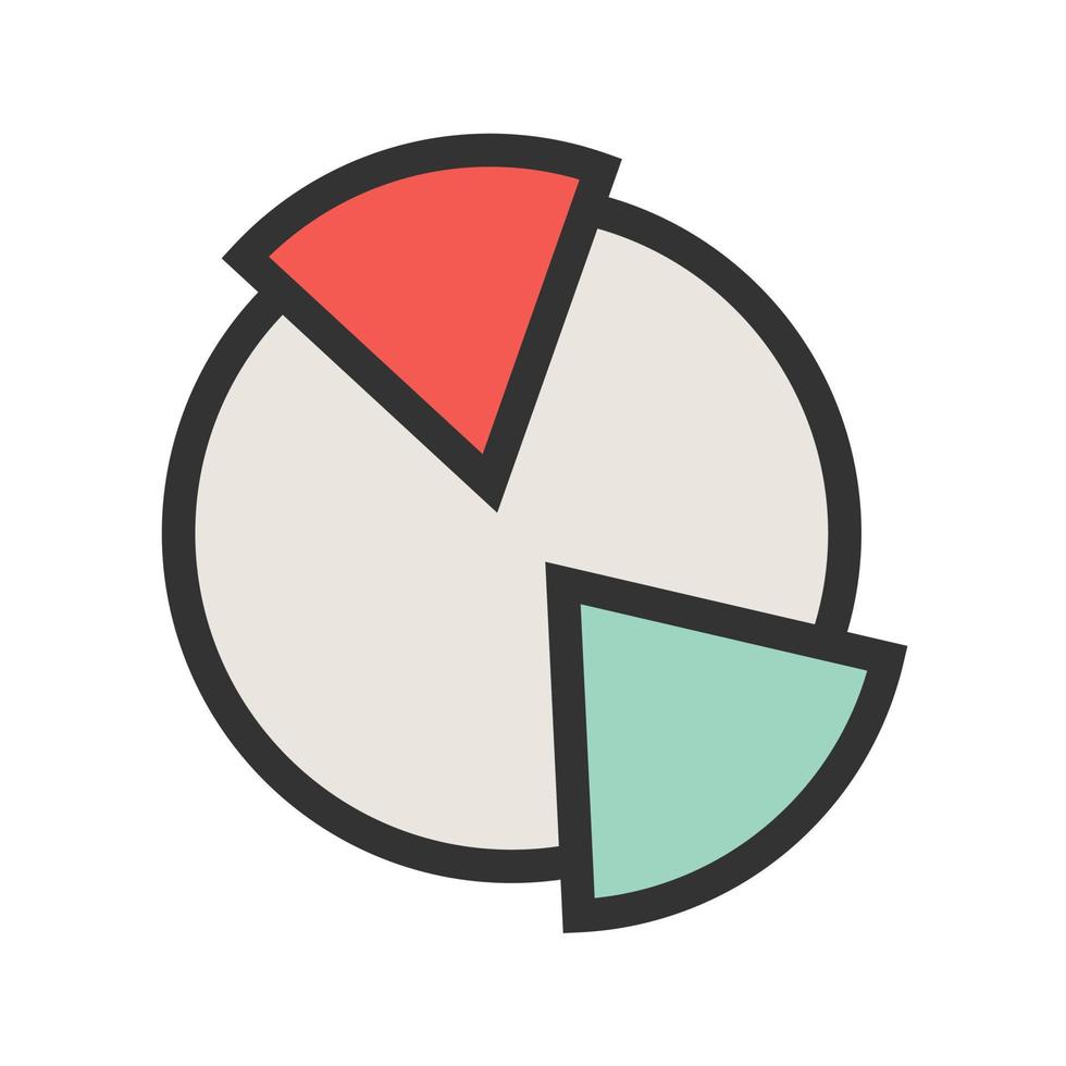 Market Pie Chart Filled Line Icon vector