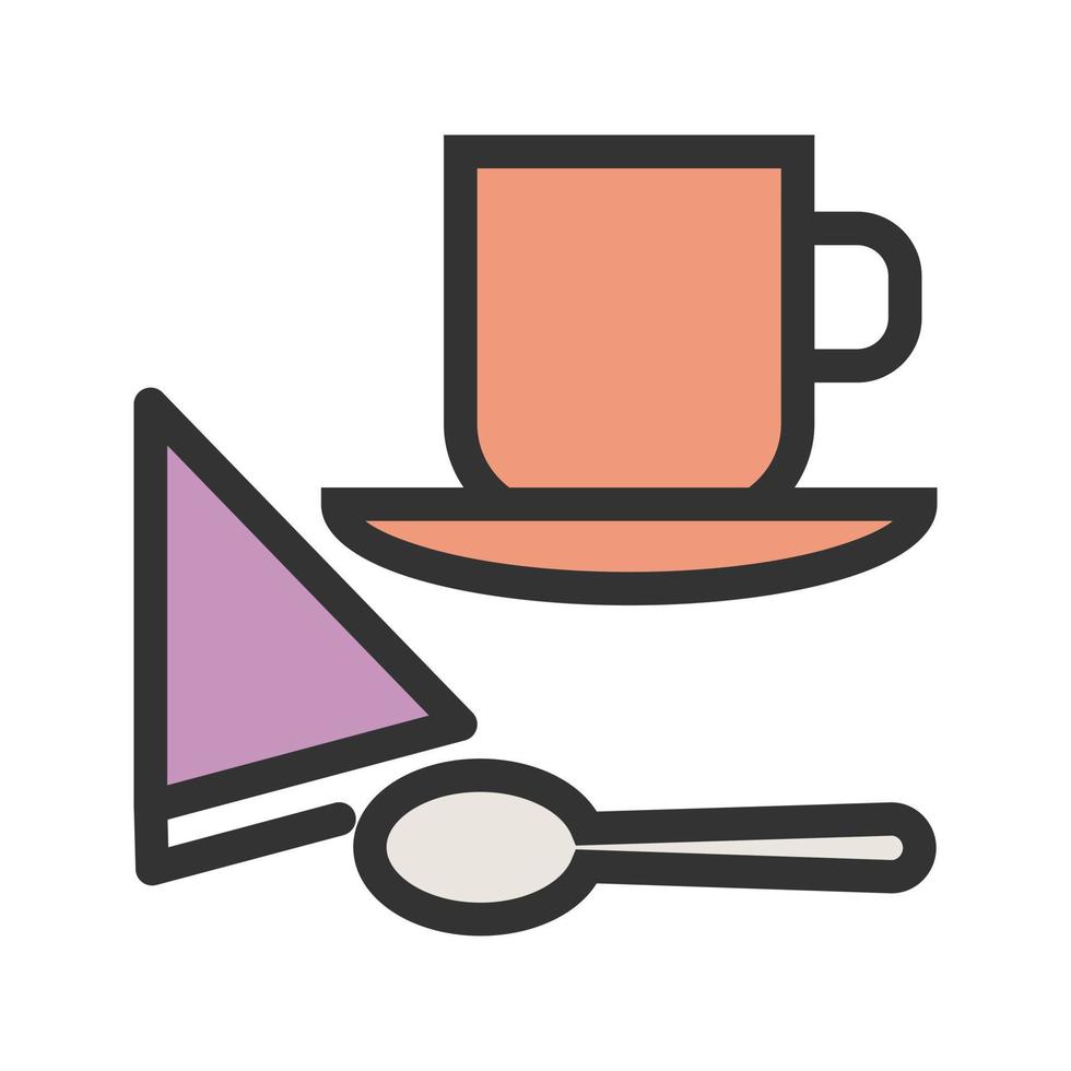 Coffee Served Filled Line Icon vector