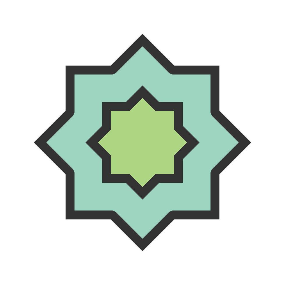 Islamic Star Filled Line Icon vector