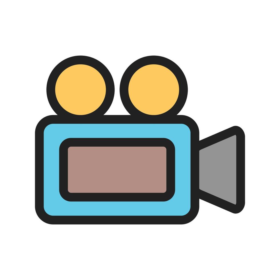 icono de línea llena de cámara de video vector