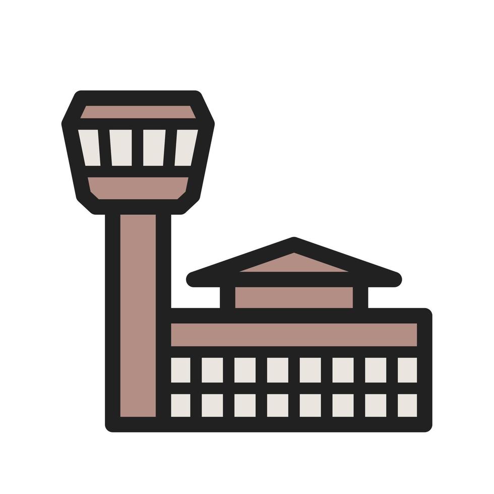 Airport Building Filled Line Icon vector