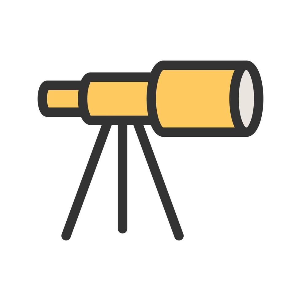 Telescope on Stand Filled Line Icon vector