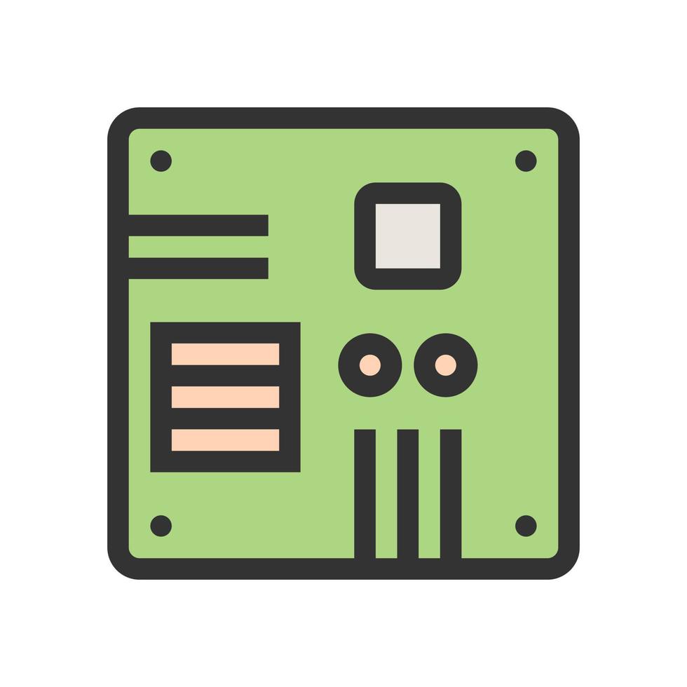 Motherboard Filled Line Icon vector