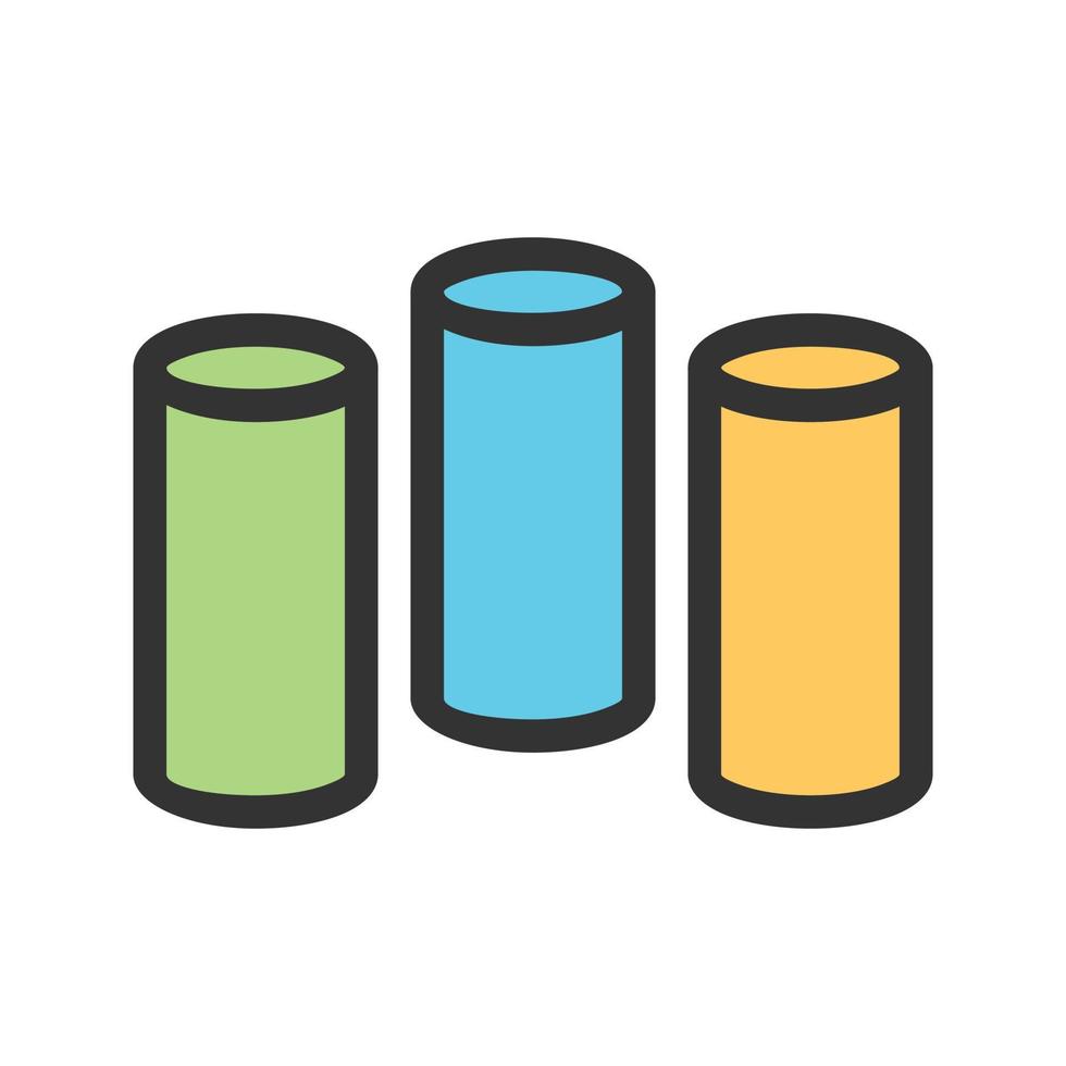 Cylindrical Bars Filled Line Icon vector