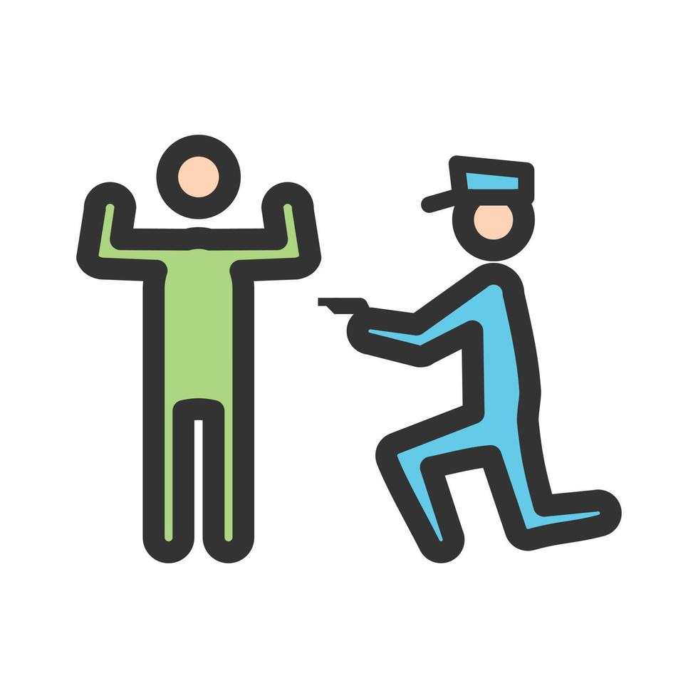 Police Arresting Man Filled Line Icon vector
