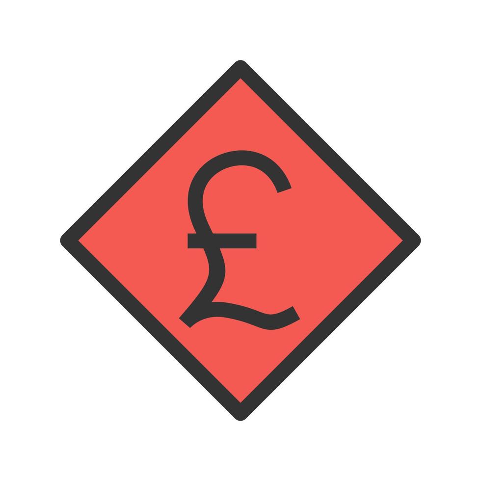 Pound Symbol Filled Line Icon vector