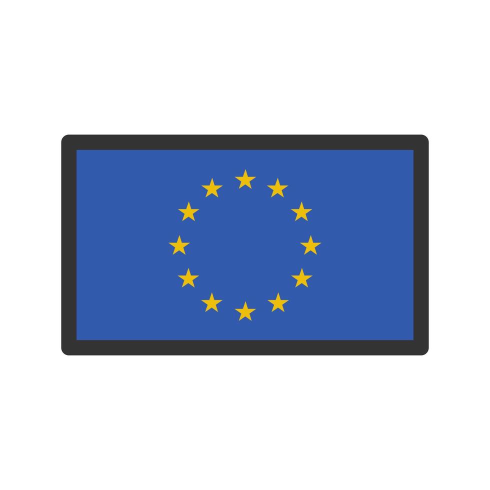 icono de línea llena de unión europea vector