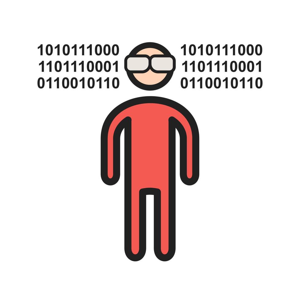 Nerd Filled Line Icon vector