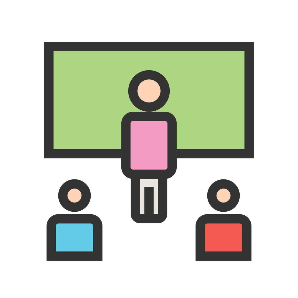 Online Classroom Filled Line Icon vector