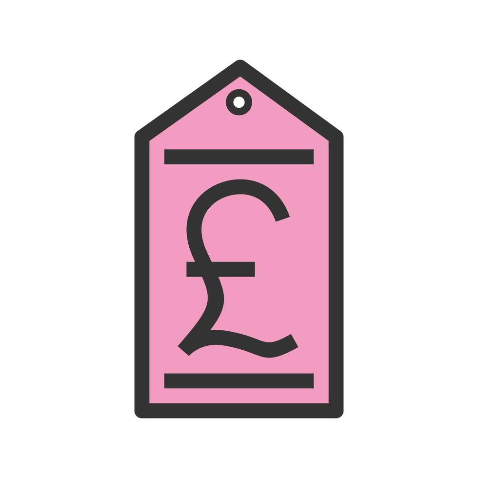 Pound Tag Filled Line Icon vector