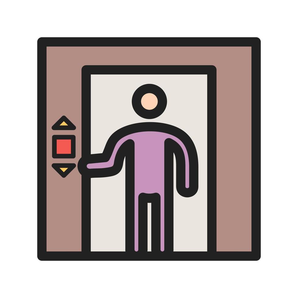 Using Elevator Filled Line Icon vector