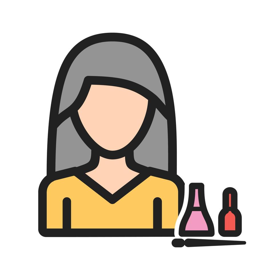 Woman Beauty Filled Line Icon vector