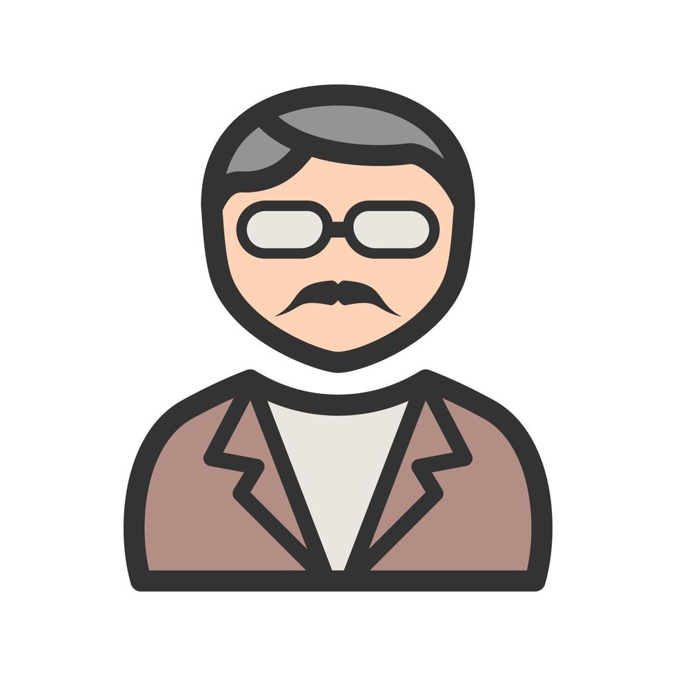 Cool Guy in Sunglasses Filled Line Icon vector