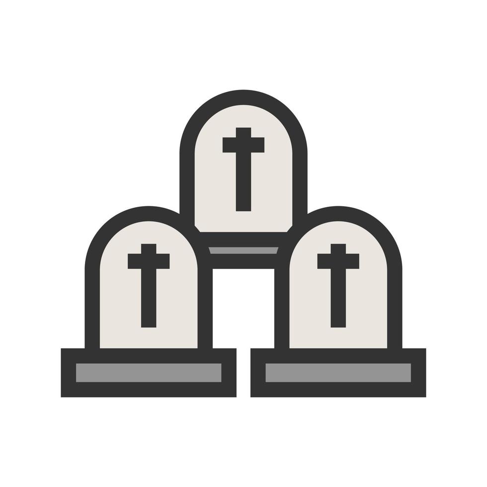 Graveyard Filled Line Icon vector