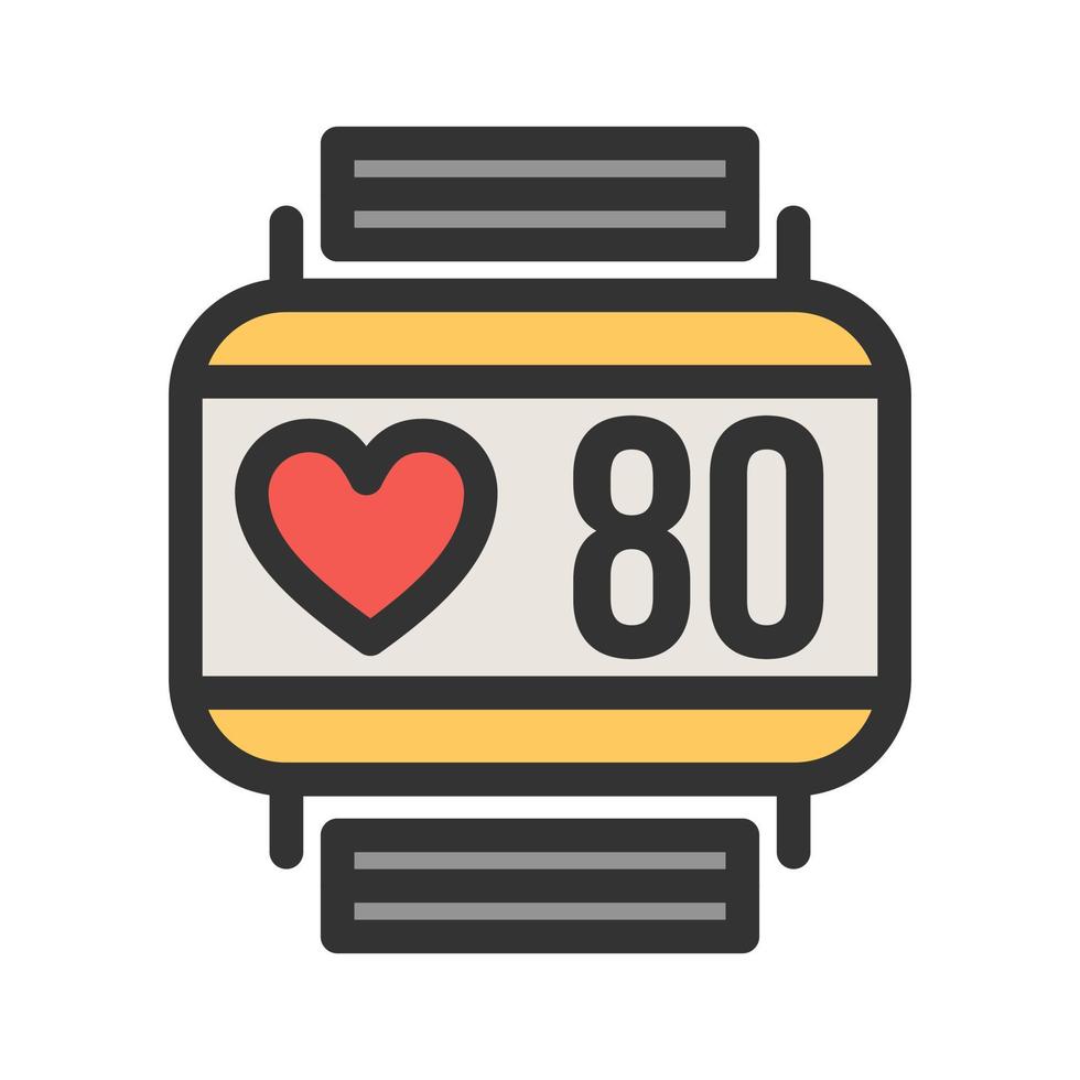 Heart Rate Monitoring Filled Line Icon vector