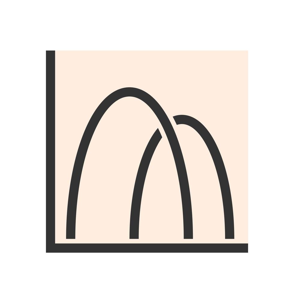 Bell Shaped Graph Filled Line Icon vector