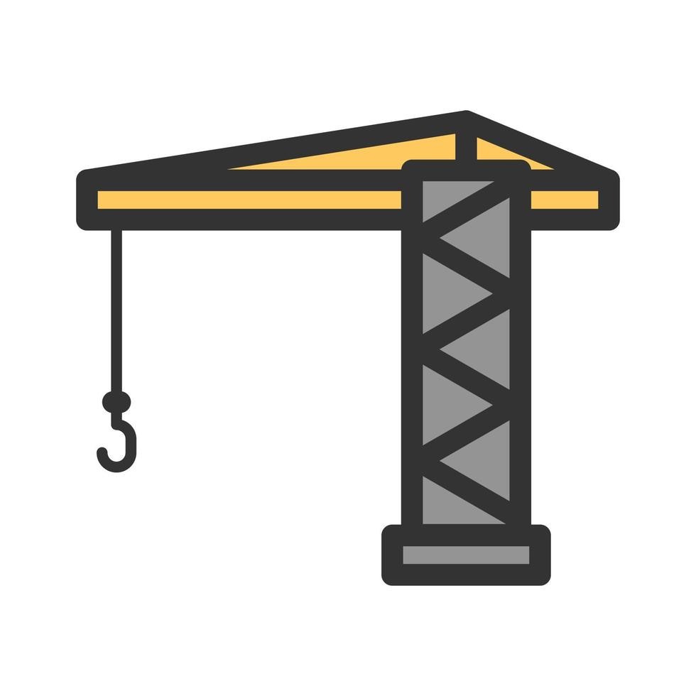 Crane Filled Line Icon vector