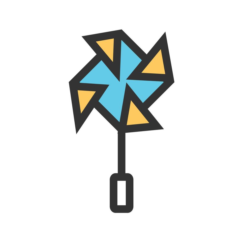 Paper Fan Filled Line Icon vector