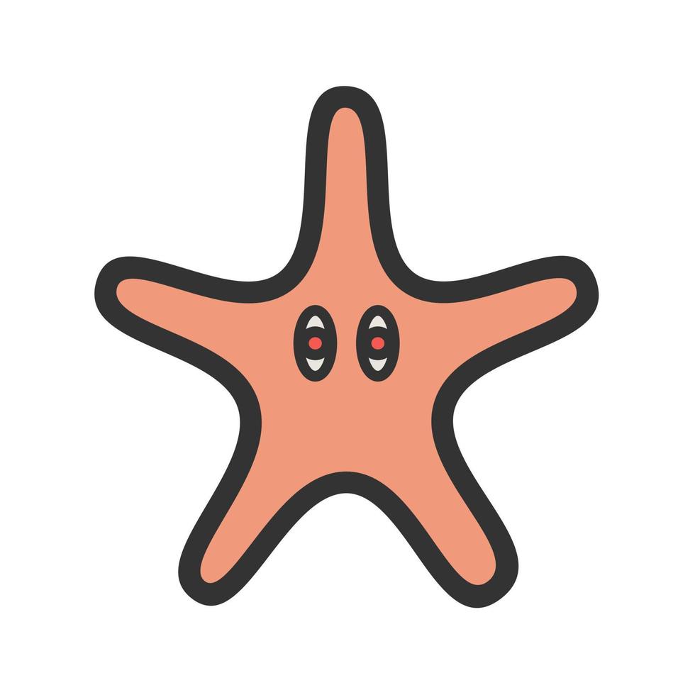 Starfish Filled Line Icon vector
