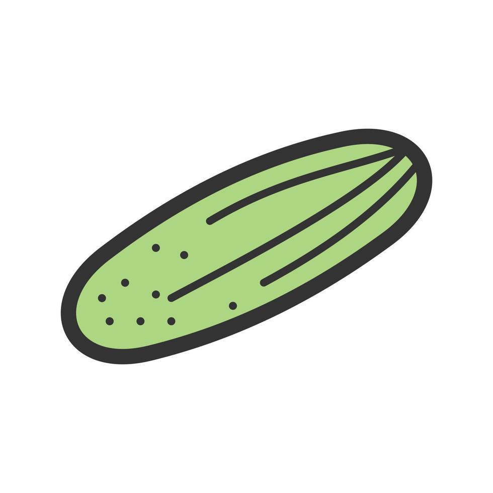 icono de línea llena de pepino vector