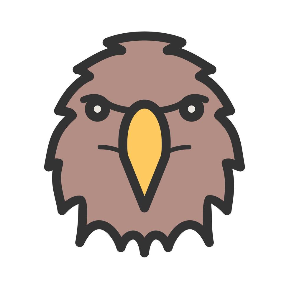 Eagle Face Filled Line Icon vector