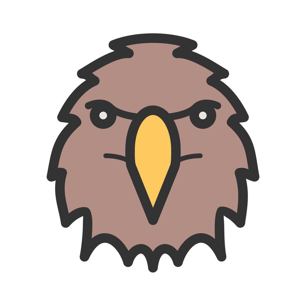 icono de línea llena de cara de águila vector