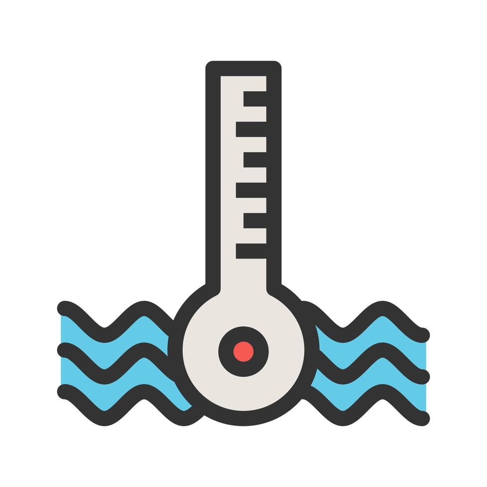 Car Temperature Filled Line Icon vector