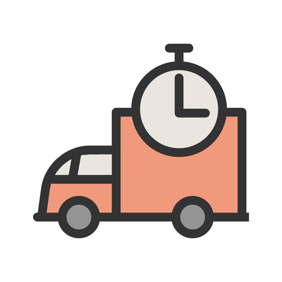 Time Based Delivery Filled Line Icon vector