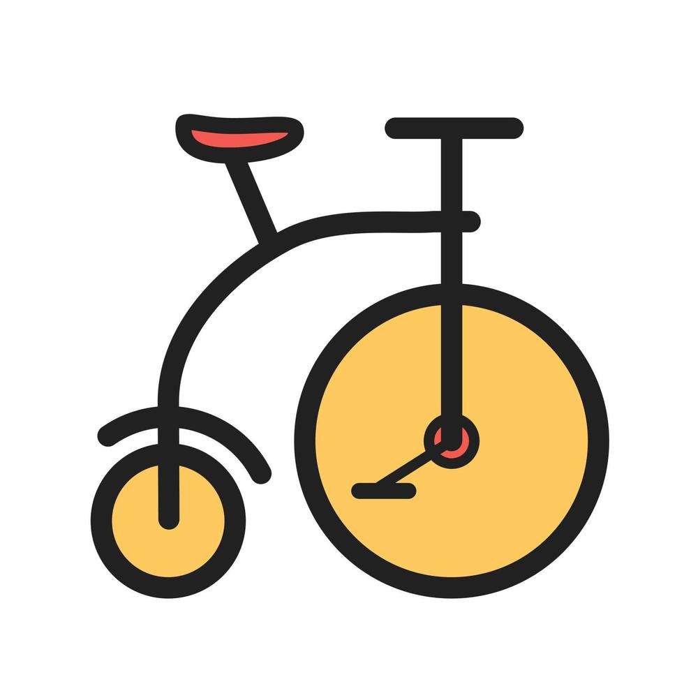 Bicycle Filled Line Icon vector