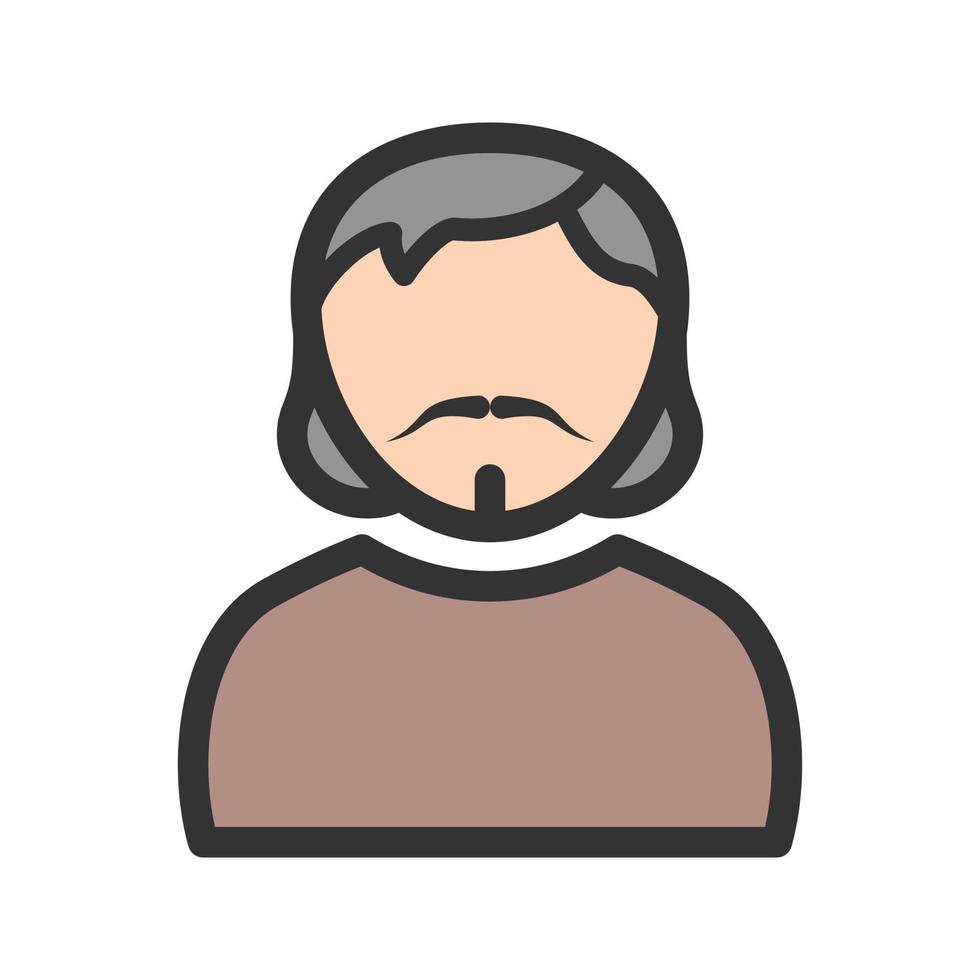 Man in Goatee Filled Line Icon vector