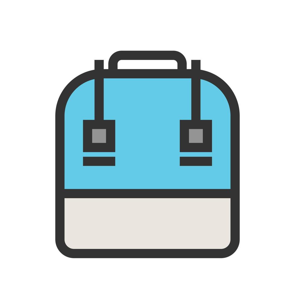 icono de línea llena de mochila escolar vector