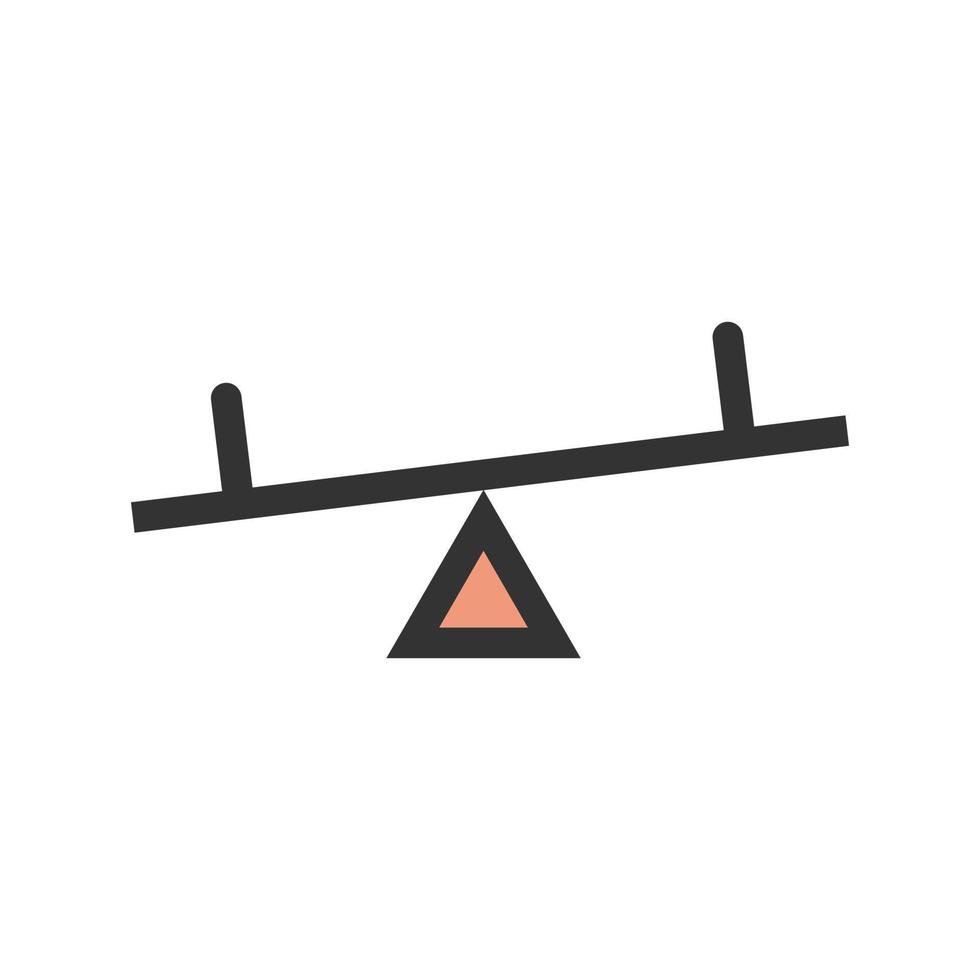 Seesaw Filled Line Icon vector