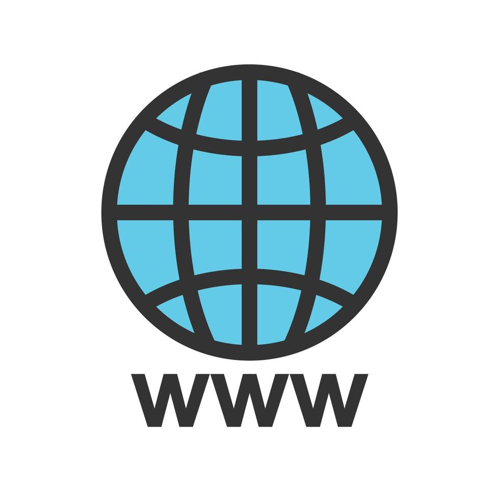 World Wide Web Filled Line Icon vector