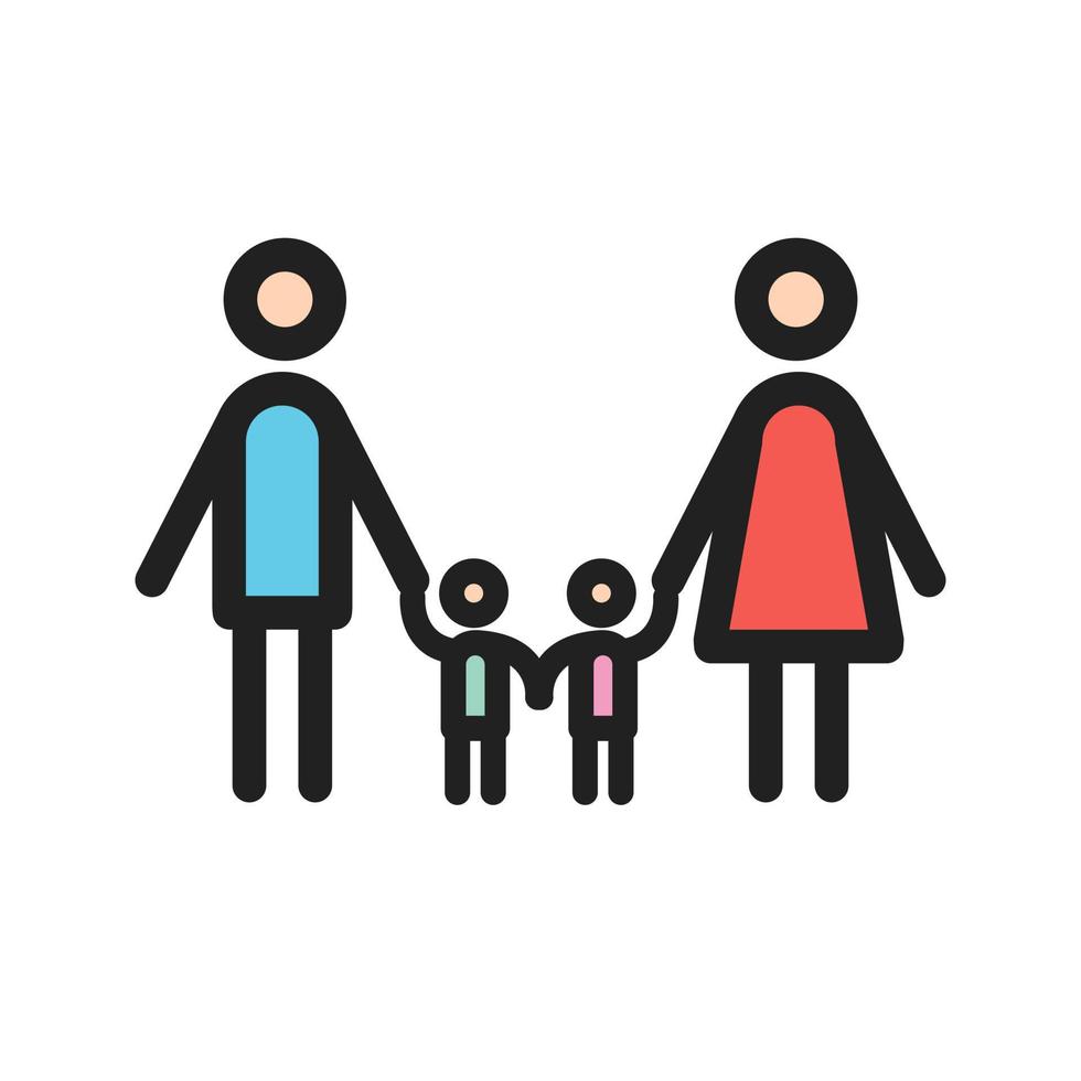 Family Filled Line Icon vector