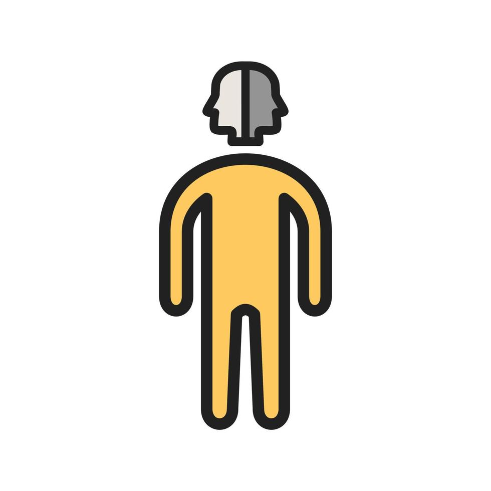 Two Faced Filled Line Icon vector
